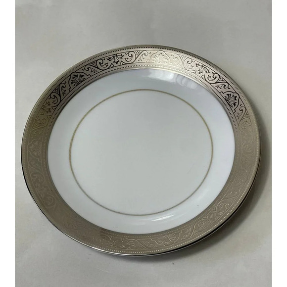 Deshoulieres Trianon Platinum Bread and Butter Plates Porcelain White - Picture 1 of 5